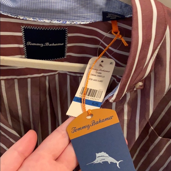Tommy Bahama Stripped Button Up - Picture 2 of 3